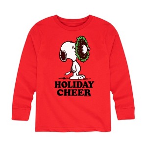 Boys' - Peanuts - Happy Holidays Long Sleeve Graphic T-Shirt - 1 of 4