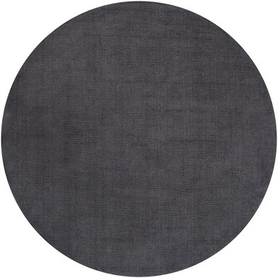 Mark & Day Rennes 6' Round Loomed Indoor Area Rugs Charcoal: Modern Handmade Wool, Stain-Resistant, Pet Friendly