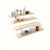 SEVOBAL Utility Storage Shelves Wooden Trading Card Display Stand Riser Shelf for Magnetic Holders Graded Cards, Beige, 12"*8.46"*6.22" - 4 of 4