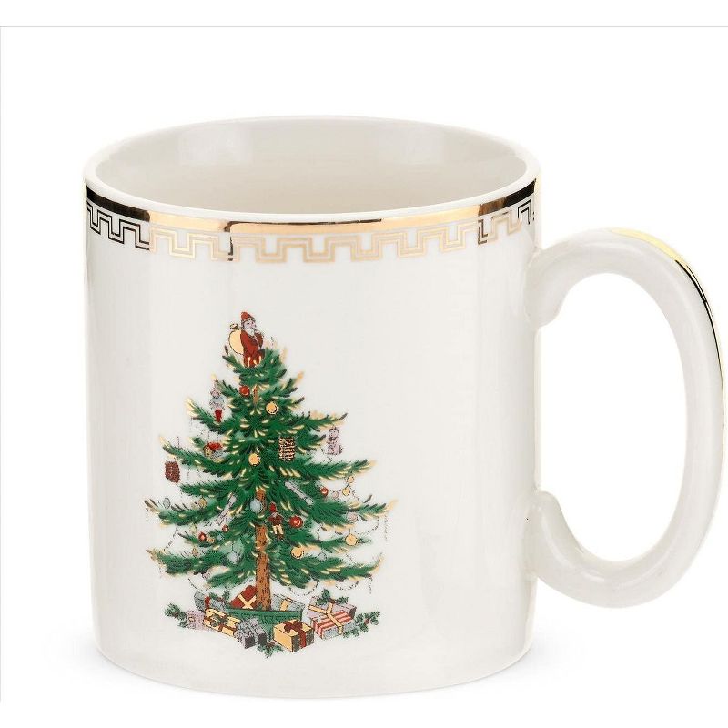 Spode Christmas Tree Gold Collection Mug, Set of 4, 8-Ounce, Holiday Coffee Mugs, Cup for Tea, Hot Cocoa, and Coffee, Made of Fine Earthenware, 2 of 4