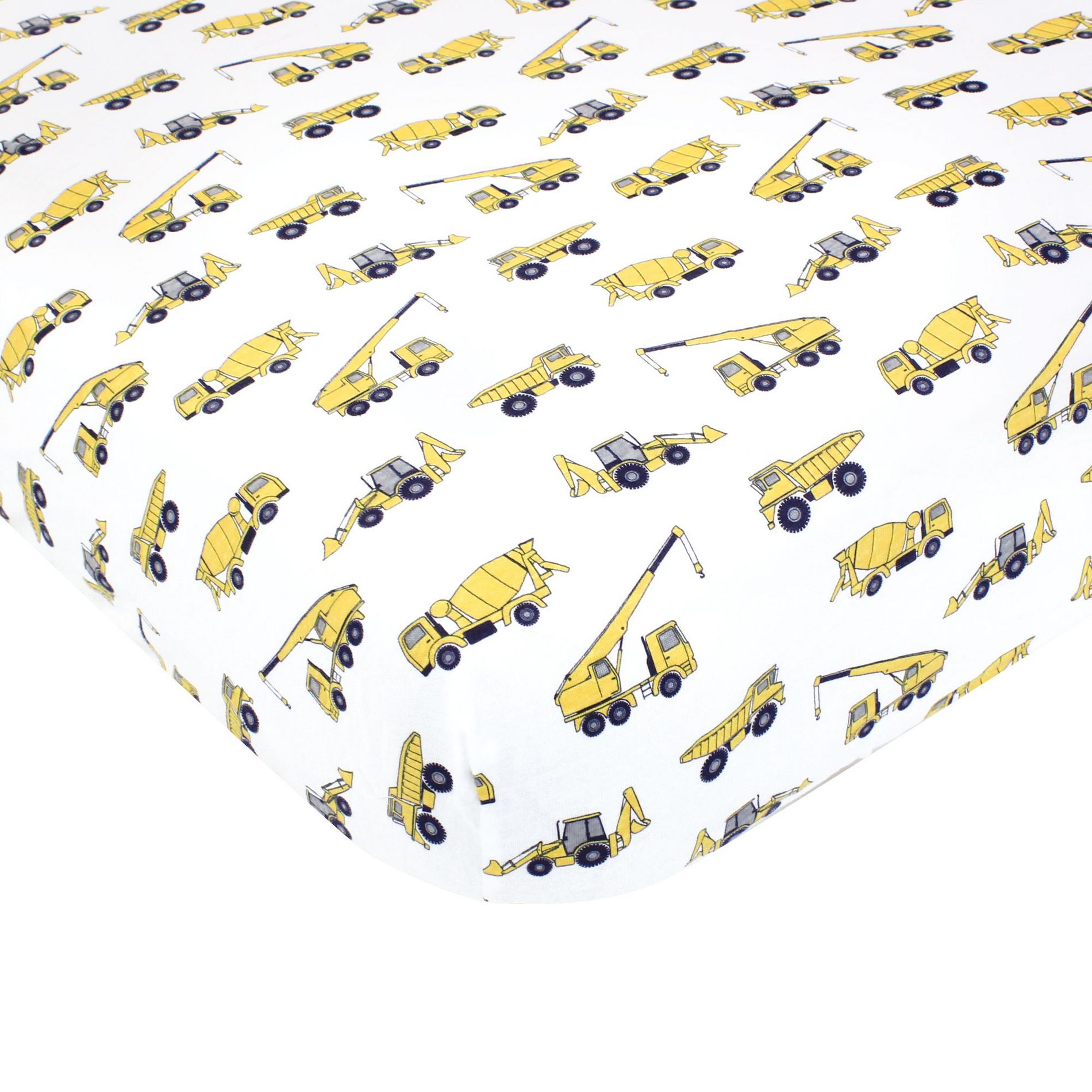 Hudson Baby Infant Boy Cotton Fitted Crib Sheet, Construction, One Size