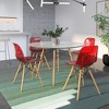 LeisureMod Cresco (Set of 4) Mid-Century Modern Acrylic Dining Chairs with Wooden Dowel Eiffel Legs – Kitchen & Dining Room Chairs - 2 of 4