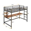 ALEXOUN Metal Loft Bed with Desk,Heavy Duty Metal Bed Frame with Storage Shelves,for Small Spaces, Bedroom,No Boxspring Required, - 3 of 4