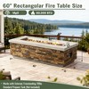 60" Propane Gas Fire Pit Table, 60000 BTU Outdoor Rectangular Concrete Fire Pit Table for Patio, Deck, Garden & Backyard, Sandstone Finish - 2 of 4