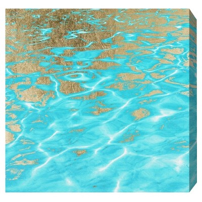 20" x 20" Pristine Waters Abstract Unframed Canvas Wall Art in Blue - Oliver Gal