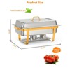 Chafing Dish for Buffet Set, 8 QT Chafers and Buffet Warmers Sets with Folding Frame, Spoon & Tweezer for Weddings  Banquets Catering Events, Gold - 3 of 4