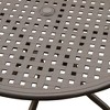 42" Modern Mesh Aluminum Round Patio Dining Table - Brown - Oakland Living - 2 of 4