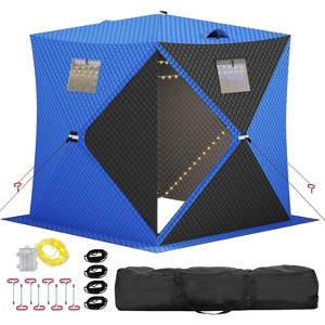 TackView Pop Up Ice Fishing Tent, Windproof Portable Hub Design - 1 of 4