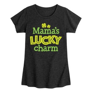 Girls' - Instant Message - St. Patrick's Day Mama's Lucky Charm Fitted Short Sleeve Graphic T-Shirt - 1 of 4