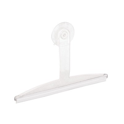 Bathroom Shower Door, Window and Mirror Squeegee with Suction Storage Hook - 12", Clear