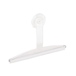 Bathroom Shower Door, Window and Mirror Squeegee with Suction Storage Hook - 12", Clear - 1 of 4