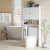 HOMCOM Over the Toilet Storage Cabinet, Farmhouse Above Toilet Bathroom Organizer with Barn Doors, Adjustable Shelf, Toilet Paper Holder - 3 of 4