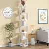 White 6-tier rotating bookshelf, floor-standing minimalist bookcase, creative bookshelf suitable for living rooms - 3 of 4