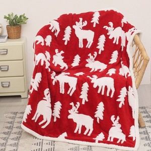 Catalonia Fleece Plush Throw Blanket for Bed Couch, Cozy Fuzzy Warm Jacquard Blanket, TV Bed Fuzzy Blanket, Fluffy Comfy Throws, 50x60 inches - 1 of 4