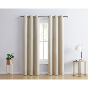 HLC.ME Laurance Complete Blackout Thermal Insulated Grommet Top Panels Window Curtains Drapes for Bedroom, Set of 2 - 1 of 4