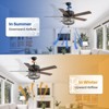 Farmhouse Ceiling Fans with Lights and Remote 52 Inch Indoor Chandelier Ceiling Fan Crystal Fandelier Ceiling Fans for Living Dining Room Bedroom - 3 of 4