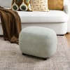 KINWELL Linen Blend Upholstered Ottoman Footrest, Textured Weave Entryway Footstool - 2 of 4