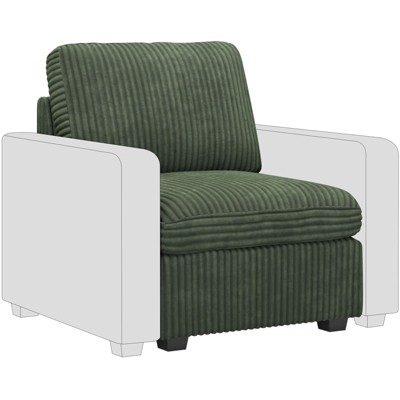 Belffin Corduroy Modular Center Seat - Armless Storage Module with Removable Washable Cover