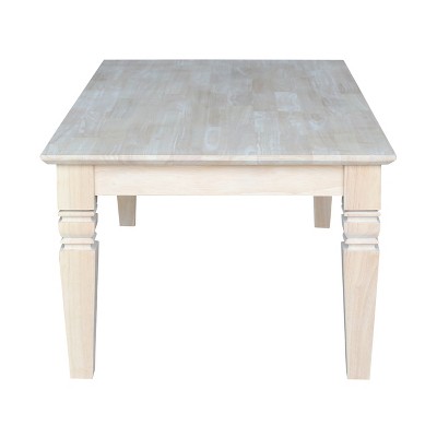 Elegant Java Rectangular Coffee Table in Unfinished Wood