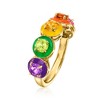 Ross-Simons 0.80 ct. t.w. Multi-Gemstone and Multicolored Enamel Ring in 18kt Gold Over Sterling - 3 of 4