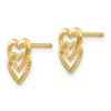 Black Bow Jewelry Small Stacked Open Hearts Post Earring in 14k Yellow Gold - 2 of 4