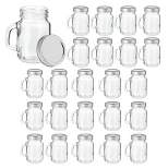 Juvale 24 Pack Small Mason Jar Shot Glasses Cup Mugs 4-Ounce with Metal Lid for Spices, Honey, Jam, Baby Food & Party Favors, Clear
