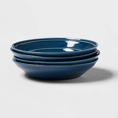 8" 4pk Porcelain Courtland Salad Plate Blue - Threshold™