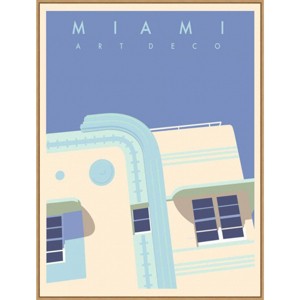 Amanti Art 32" x 42" Art Deco Miami by Richard Weiss Framed Canvas Wall Art Print : Modern Lithograph with Polystyrene Frame - 1 of 4