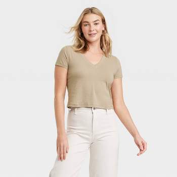 Women's Ribbed Long Sleeve Scoop Neck T-Shirt - Universal Thread™ Heather  Beige XL