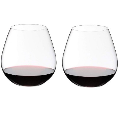 Riedel O Wine Dishwasher Safe Fine Crystal Stemless Pino/Nebbiolo High Acidity Moderate Tannin Red Wine Tumbler Glass Set, 24.3 Ounces, (2 Pack)