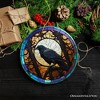 Stained Glass Creepy Dark Raven Ornament, Horror and Elegance| OrnamentallyYou - 4 of 4