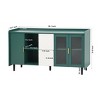 Modern 55" Kitchen Pantry Buffet Cabinet with Glass Doors,Drawers & Open Shelves –Multipurpose Coffee Bar Storage Cabinet for Kitchen & Living Room - 4 of 4