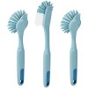 GoodCook Ready 3pk Dish Brush Set: Rubber & Plastic Cleaning Tools, Blue, 11.5" Height, 5.75" Width, 2.25" Depth - image 4 of 4