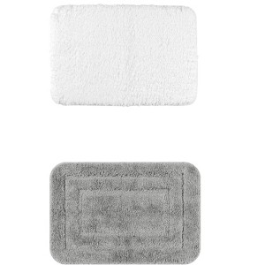 Unique Bargains 2Pcs Non-Slip Extra Thick Microfiber Soft Plush Bath Mats - 1 of 4