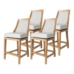 Maven Lane Vienna Rotating High Back Kitchen Stool with Fabric Upholstered Seat, Set of 4 - 1 of 4