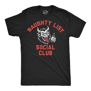 Mens Funny T Shirts Naughty List Social Club Sarcastic Christmas Graphic Novelty Tee For Men - Crazy Dog Men's T Shirt Gift For Christmas - 1 of 4