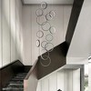 BAOURE 14 Ring High Ceiling Chandelier Foyer, Black Modern LED Large Staircase Long Chandeliers Light Fixture with Remote for Entryway Living Room - 3 of 4