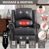 KWPZQEB Manual Recliner Chair, Big Mans Recliner Chairs for Adults with Heat Massage, Vintage Glider Recliner w/ Rocker&Swivel for Living Room - 3 of 4