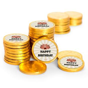 84 Pcs Circus Kid's Birthday Candy Party Favors Chocolate Coins with Gold Foil