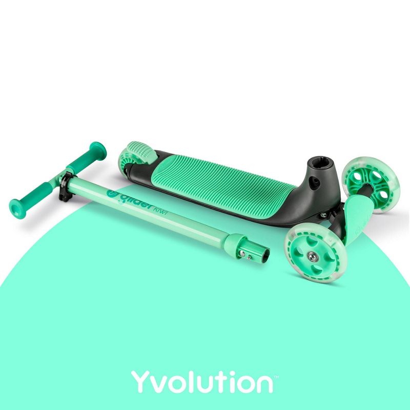 Yvolution Y Glider Kiwi 3 Wheel Kick Scooter with Light-Up Wheels, 4 of 11