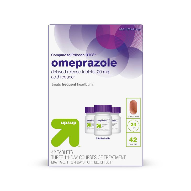 Omeprazole Delayed-Release Acid Reducer - 20mg Tablets - up & up™, 1 of 10