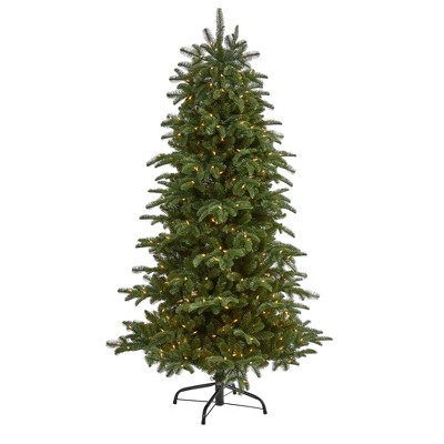 Nearly Natural 6’ South Carolina Fir Prelit Artificial Christmas Tree ...