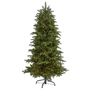Nearly Natural 6’ South Carolina Fir Prelit Artificial Christmas Tree - 1 of 1