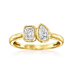 Ross-Simons 0.75 ct. t.w. Diamond Toi Et Moi Ring in 14kt Yellow Gold - 1 of 4