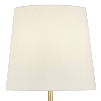 360 Lighting Phoebe Modern Glam Luxury Buffet Table Lamps 28 1/2" Tall Skinny Set of 2 Gold Metal White Tapered Drum Shade Glass Flower Accent Decor for Living Room House Home Dining Entryway