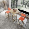 CIPACHO 3 Piece Bar Table and Chairs Set Gold Frame with Sponge Seat Cushions and Backrests Gold Beige Orange Cushions - 2 of 4