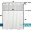 Snap Fabric Shower Curtain Liner Replacement - 70Wx 54H, White, with Magnets, Detachable Fit 71Wx 74H with Window - 3 of 4