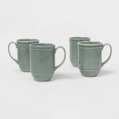 15oz 4pk Porcelain Courtland Mug Green - Threshold™