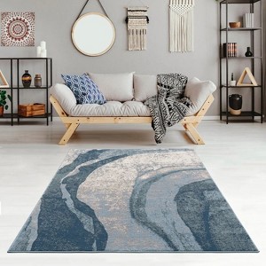 LunaLulink Abstract Wave Area Rug - 1 of 4