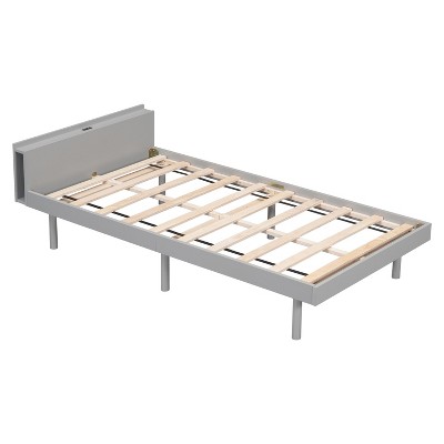 NicBex Twin Size Platform Bed Frame with Built-in USB Ports for Adults/Boys/Girls